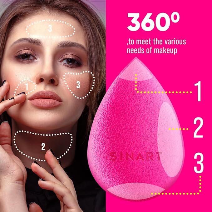 PROsponge | Makeup Sponge for Liquid Beauty Makeup. Premium Latex-Free foam. Foundation, Cream & Powder Blender. Saves Fondation & Streak Free Blending. (PINK)