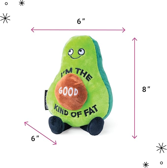 Punchkins Avocado Plushie - I'm The Good Kind of Fat Funny Plush, Gift for Avocado Lovers, Cute Plush Toy for Gifting