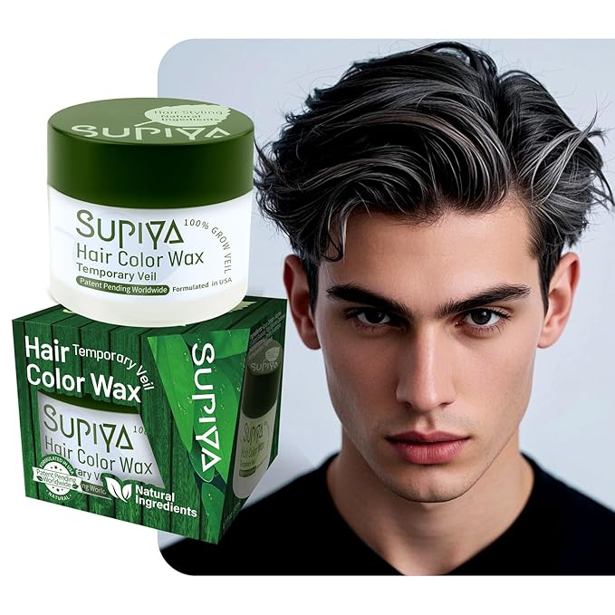 Temporary Hair Styling Color Wax, Green Blue Purple Red Hair Dye Color Wax Washable Natural Instant Hair Coloring Cream for DIY Hairstyle for Kids Men Women(Clear Medium hardness)