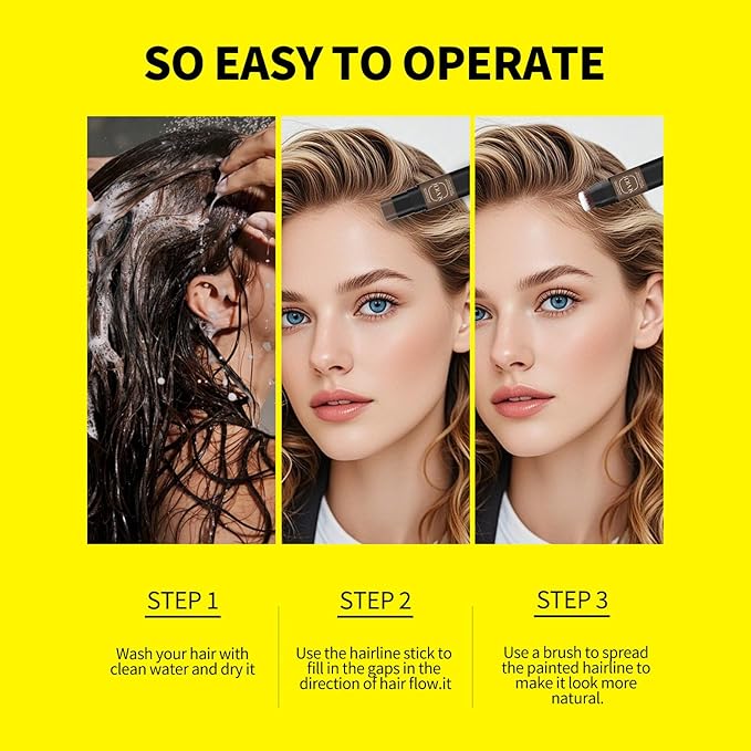 SEVICH Dual-Ended Root Touch Up Stick - Waterproof Hairline Enhancer for Sparse Hairlines & Gray Coverage, Non-Sticky Scalp Concealer with Beeswax, Instant Volume & Natural Look (Dark brown)