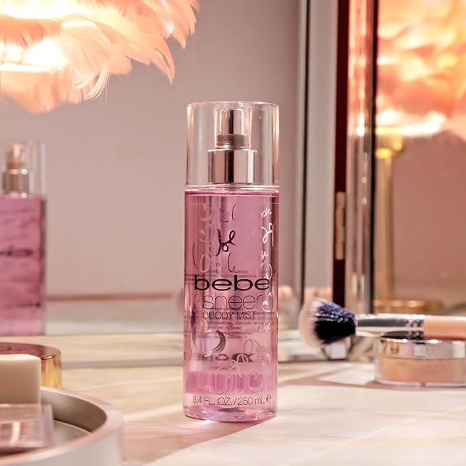Bebe Sheer Body Mist - Body Spray for Women - Sensual and Flirtatious Womens Fragrance with Citrus Cocktail, Pink Peony and Sandalwood Notes - 8.4 oz