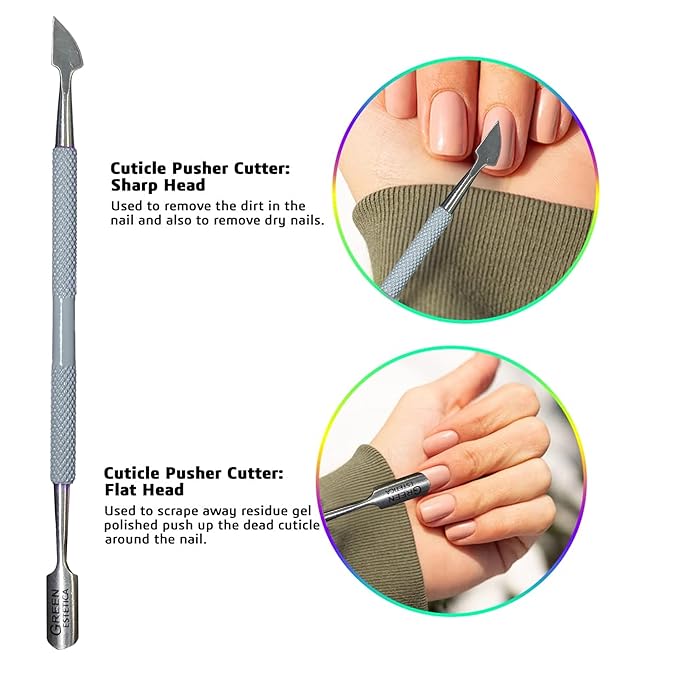Professional Cuticle Trimmer with Cuticle Pusher Nail Cuticle Remover Nipper Silver Stainless Steel Sharp Blades Manicure Tools with Double Spring Nail Care Pedicure Nail Tools Home Spa (Gray)