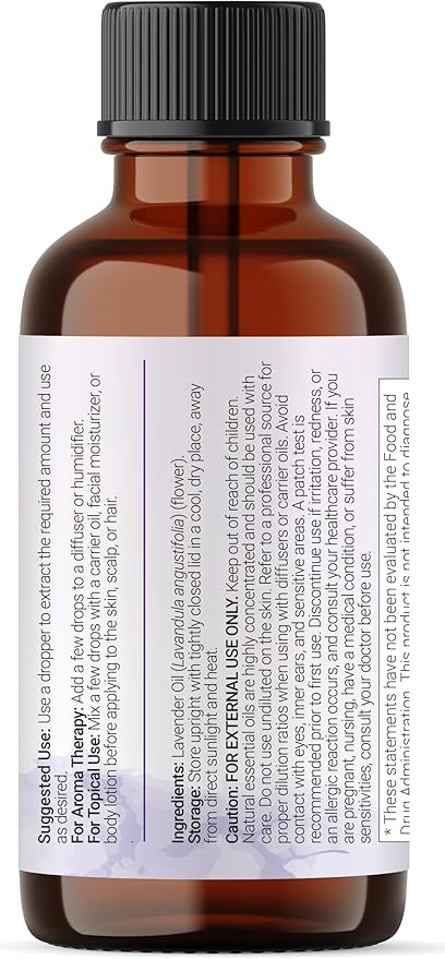 Pure Lavender Essential Oil, 8 fl oz | Premium Grade Liquid Drops | DIY for Natural Aromatherapy, Soap, Lotion, Diffuser, Candles, Body & Scalp Massages | Soothing Floral Aroma | Cruelty Free