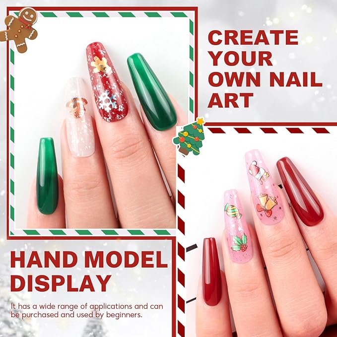 COSCELIA Christmas Gel Nail Polish kit with U V Light Starter Kit 10 Colors Gel Polish Top Base Coat Glitter Decorations Nail Art Gel Manicure Kit DIY Gifts for Women Teens