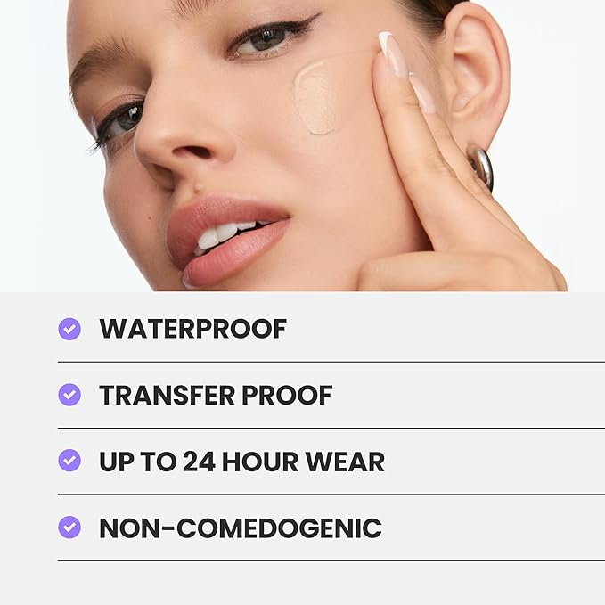 Wonderskin Hyper Bond All-Day Stay Serum Foundation – Waterproof, Transfer-Proof, 24HR Longwear Face Makeup with Niacinamide & Hyaluronic Acid – Lightweight, Natural Finish (Lunar)