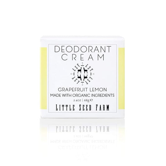 Little Seed Farm All Natural Deodorant Cream - Grapefruit Lemon - Aluminum Free Deodorant for Women or Men, Net Wt. 2.4oz | 68g