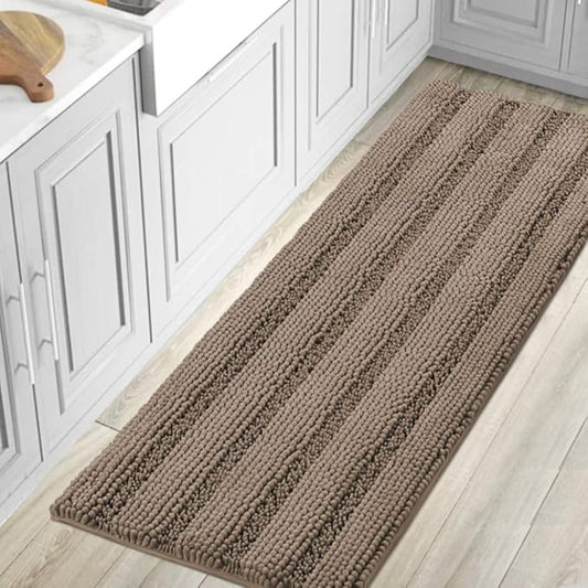 H.VERSAILTEX Bathroom Rugs Bath Mat Runner Rug Non Slip Kitchen Rug Extra Long Bath Rug Runners Oversized 59" x 20" Absorbent Washable Dry Fast Plush Area Rug for Bathroom/Bedroom - Taupe Brown