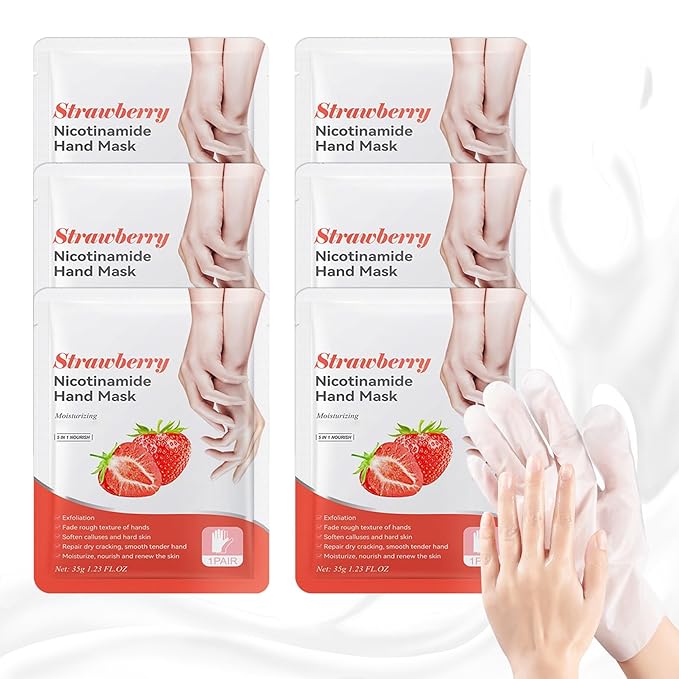 Pairs of 6 Hand Masks Moisturizing Glove,Deep Hydrating Hand Mask Gloves for Dry Hands,Non-Greasy Hand Moisturizer Gloves to Make Hands Soft and Smooth,Spa Set,Hand Care Gifts for Women Set5