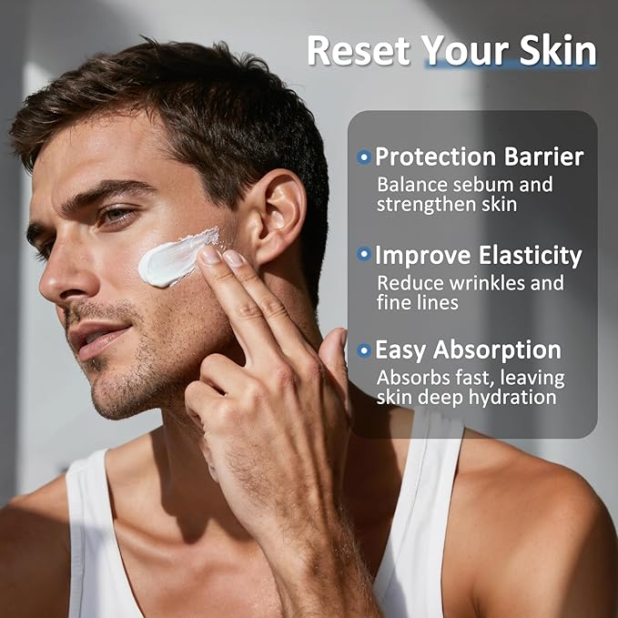 Beef Tallow Balm for Men, Grass-Fed Beef Tallow Face Moisturizer Cream - Anti-Aging Hydrating Nourishes Smooths Wrinkles for All Skin Types Mens Skin Care - Unscented 4.23 oz