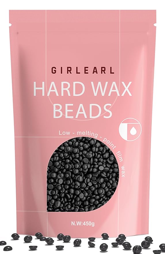 Hard Wax Beads, 1lb Wax Beans for Hair Removal, Hard Wax for Sensitive Skin at Home, Wax Refill Perfect for Legs, Facial, Brazilian Bikini, Eyebrow and Full Body for Women and Men (Black)