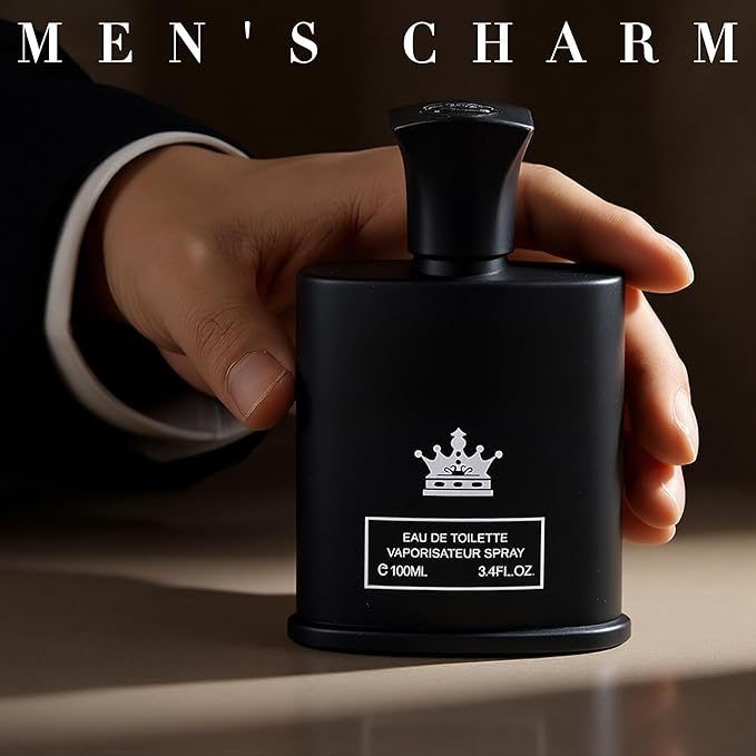 King-D Black Long-Lasting Cologne for Men | Lemon, Violet Leaves, & Sandalwood Scent | Eau de Toilette 100ml Spray | Day to Night Fragrance