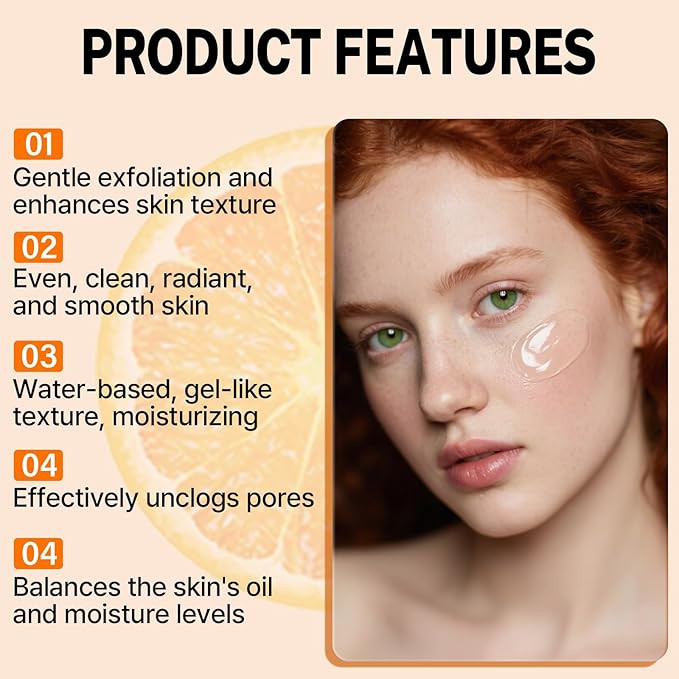 2Pcs Orange Exfoliating Gel For Face & Body,2026 Exfoliating Cleansing Gel Scrub,Pore Orange Peeling Scrub,Deep Clean Pores,Remove Blackheads & Moisturize Skin,All Types Skin