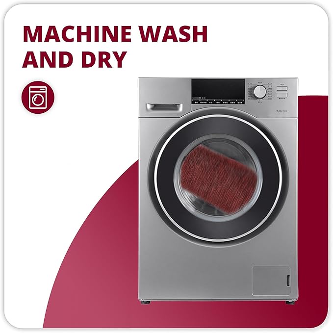 Christmas Bathroom Rugs Set 2 Pieces,Thin Bathroom Mats,Toilet Rugs,Quick Dry,Non-Slip,Machine Washable,Low Pile,Absorbent Bath Mats,Shower,Sink,Home Decor Accessories.Red,1'5"x2'3"+1'8"x2" U Shape