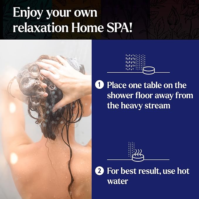 Miracle Made Variety Pack Aromatherapy Shower Steamers – Essential Oil Shower Bombs for Relaxation, Nasal Relief & Daily Self-Care – 6 Shower Melt Tablets with Dried Flowers