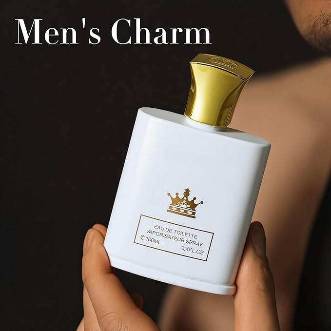 King-D White Long-Lasting Cologne for Men | Citrus, Aromatic & Woody Scent | Eau de Toilette 100ml Spray | Day to Night Fragrance