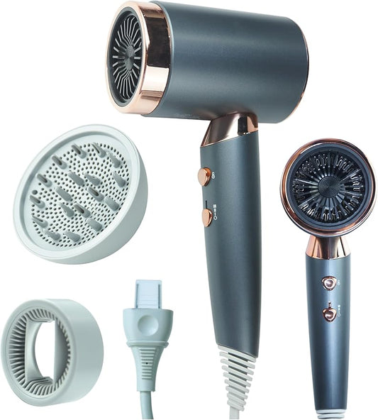 CLGTTFB Professional Lonic Hair Dryer for Women & Men,1600W Fast Drying Blow Dry with Diffuser and Concentrator for Various Types of Hair,High Speed Quiet Hairdryer for Home Salon,Travel,Hotel