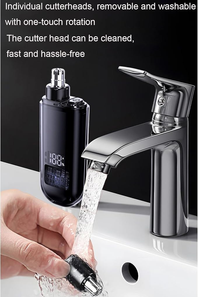 Ultimate 2-in-1 Nose Hair Trimmer - for Effortless, All-Day Comfort, Nose Hair Trimmer for Men Women Battery-Operated Trimmer with Waterproof (Orange)