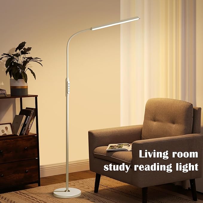 Bright LED Floor Lamps Touch and Remote Dimming for Eyelash Extension Tattoo Manicure Craft Drawing Makeup Living Room Bedroom Office Adjustable Gooseneck Standing Reading Lights esthetician lash lamp