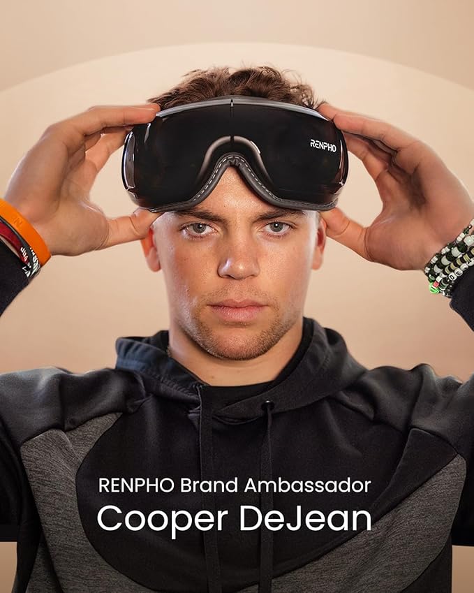 RENPHO Eyeris 1 Eye Massager with Heat, FSA Eligible HSA, Christmas Birthday Gifts for Women Men Mom Dad Her Him, Eye Mask for Migraine, Smart Sleep Mask for Dry Eyes Relax, Reduce Strain