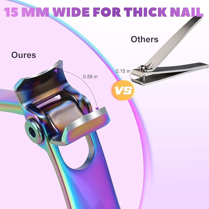 Toenail Clippers for Thick Toenails for Seniors – Vepkuso Ultra Sharp Nail Clippers for Women Large German Fingernail Clippers Cutter Set for Tough Nails, Men, Adult,Gift Idea