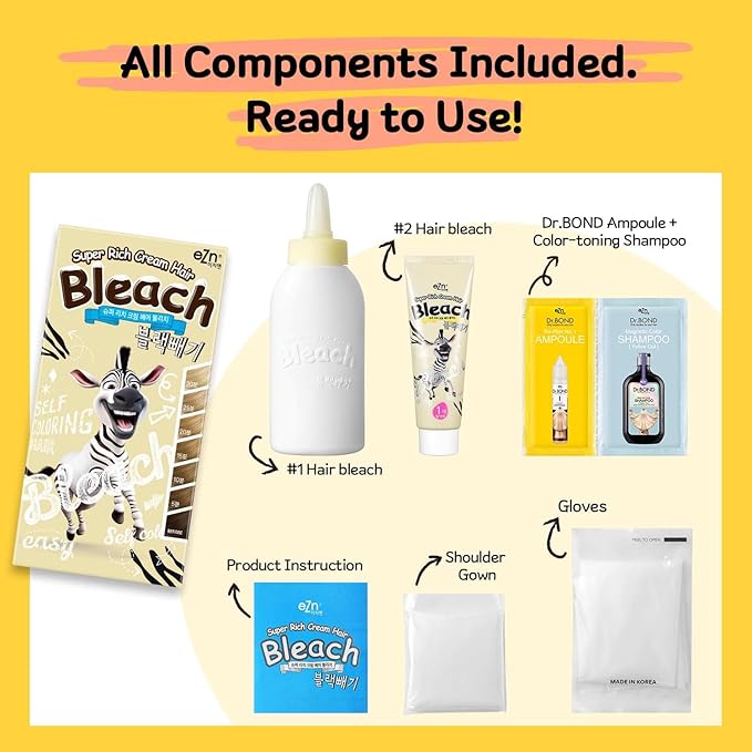 Super Rich Cream Hair Bleach (4.8oz), Permanent Hair Color with Marula Seed Oil, High-Lifting Formula, Minimal Damage, Enriched with Jojoba Seed and Argan Kernel