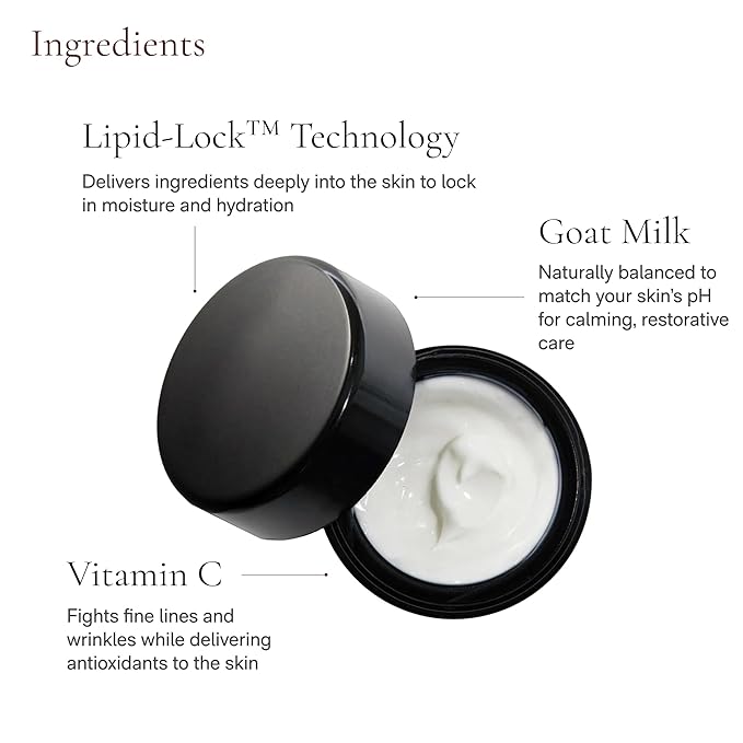 Soufflé Moisturizer | Antioxidant-Rich & Lightweight - Hydrates & Soothes with Goat Milk, Aloe & Vitamin C - Fragrance-Free - Nourishes Skin Barrier for Instant Hydration and Glow 1.7 Fl Oz