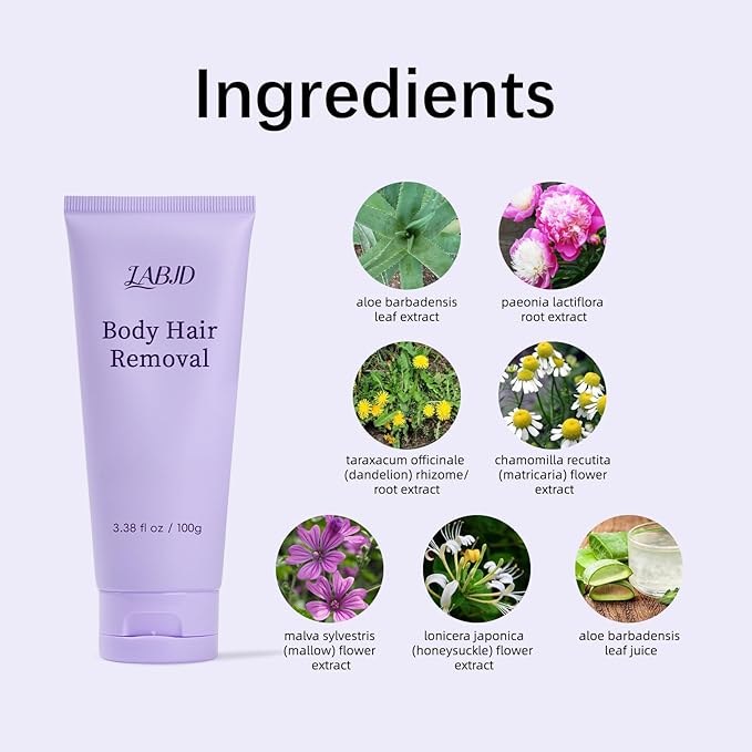 Gentle Body Hair Removal Cream-Pain free Hairs Removal Cream for Sensitive Skin with a Neutral Formula for Hair Removal and Skincare 2-in-1,Durable and Smooth for Men and Women