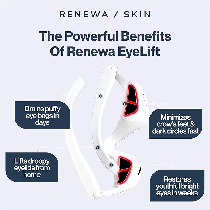 Renewa EyeLift | Under-Eye Beauty Tool with Gentle Light | Skincare Tool for Refreshing, Brightening and Radiant-Looking Skin | at-Home Self-Care Facial Tool for Smoother-Looking Eyes