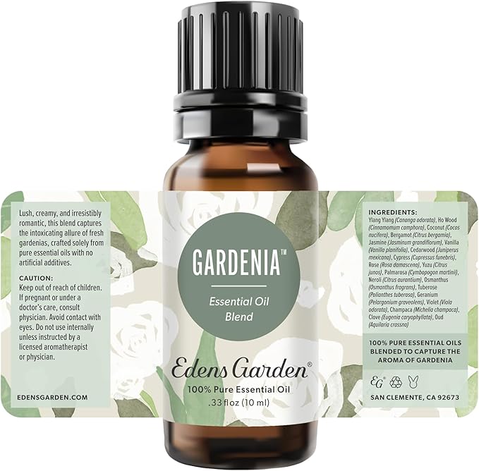 Edens Garden Gardenia Essential Oil Blend – 100% Pure Premium Grade for Diffuser, DIY Soap & Candle Making, Natural Aromatherapy & Skin Safe, Undiluted & Clean, No Added Fragrance 10 ml (.33 fl oz)