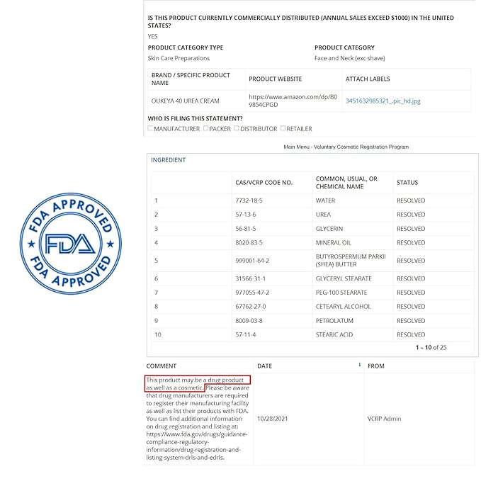 OUKEYA Urea Cream 42% plus Salicylic Acid 2% Net 5.29 Oz for Dry Cracked Feet,Heels,Knees,Elbows,Hands Repair Treatment Moisturizes and Removes Corns,Calluses,Dead Skin,and Softens Toenails