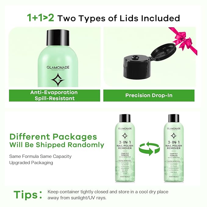 Acetone Nail Polish Remover: Professional Soak off Gel Polish Remover Natural Formula Aloe Vera Essential Oil for Acrylic Dip Powder Nail Supplies for Home Salon(8 Fl.Oz.)