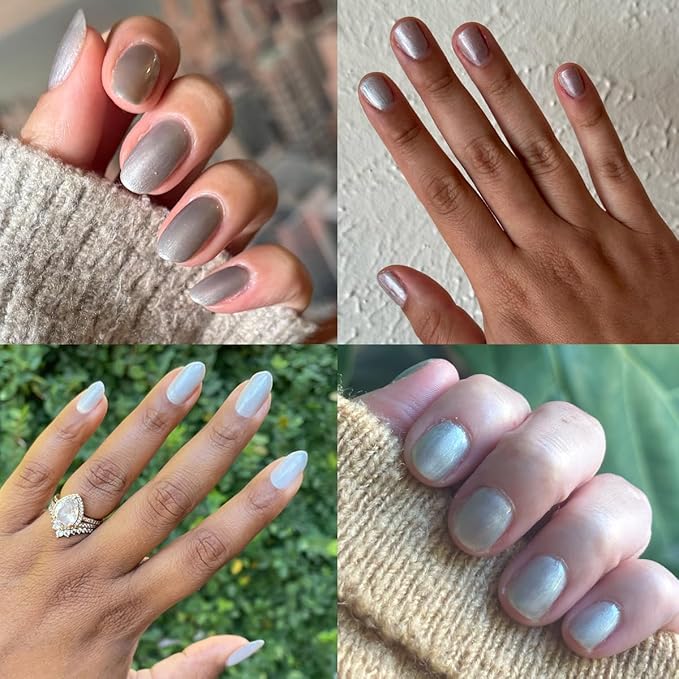 Olive & June Gel Polish | UV LED Nail Lamp Needed | Long Lasting Formula | Up to 21 Days of Wear | Damage-Free Removal | Salon-Quality Manicure at Home| Cosmic Silver | Silver Metallic