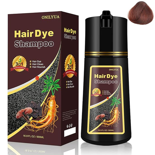 Cherry Brown Hair Dye Shampoo 3-in-1, Natural Hair Color for Women & Gray Hair, Instant Hair Dye & Hair Care in 15 Minutes, Bubble Plant Hair Colors for All Hair Types, Shampoo Para Canas
