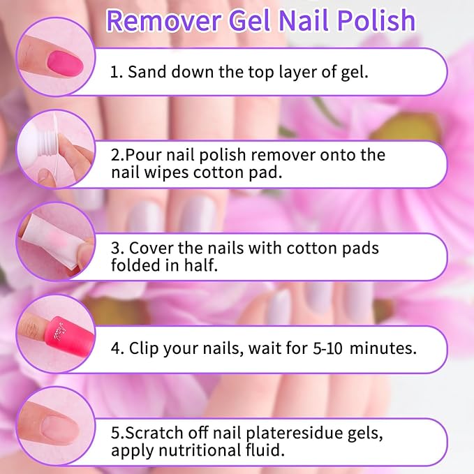 Nail Polish Remover 8Fl.Oz Nail Polish Remover Kit Polish Remover for Nails Glue Artificial Nails,Glitter Polish,Hard Builder gel,dip powder,poly gel,acrylic powder Remove