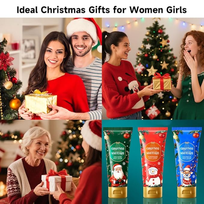 3 Pcs Winter Fruit Scents Body Lotion for Dry Skin,Pomegranate Coconut Oil and Shea Butter Fragrance Body Care Cream for Moisturizing,Soothing,Nourishing and All Skin Types,3.53 Fl Oz/Pcs