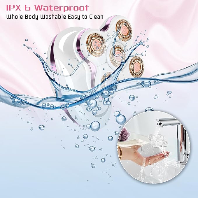 Electric Razors for Women Legs: Rechargeable Body Shaver - Wet Dry Waterproof Hair Remover - Trimmer for Lady Face Arms Public