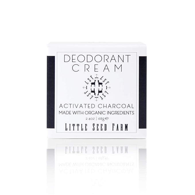 Little Seed Farm All Natural Deodorant Cream - Activated Charcoal - Aluminum Free Deodorant for Women or Men, Net Wt. 2.4oz | 68g