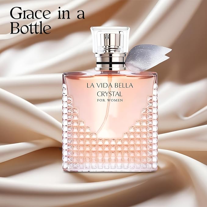 La Vida Bella Crystal Perfume for Women 100ml Eau de Parfum Spray with Coconut, Vanilla and Patchouli Notes Long Lasting Fragrance Daytime & Casual Use(3 Pack)