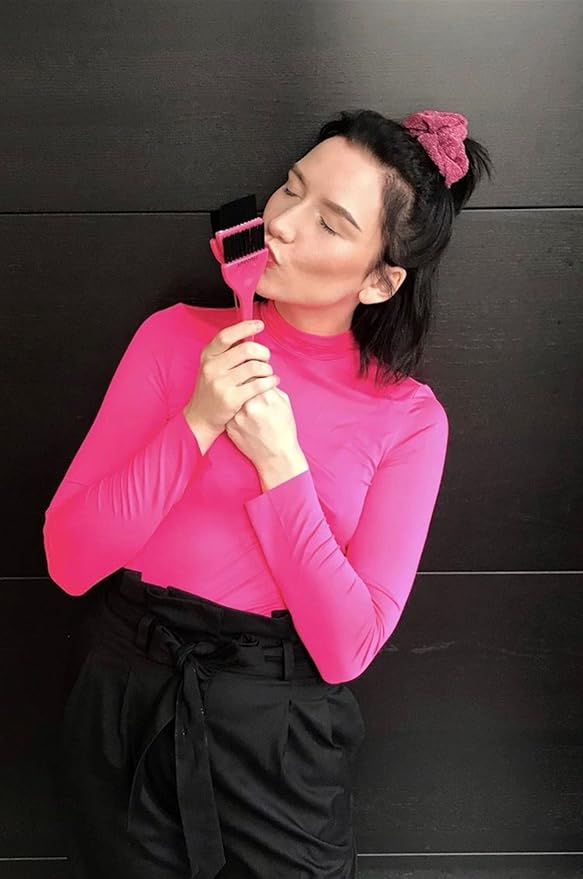 FRAMAR Classic Hair Color Brush – Hair Dye Brushes For Hair Stylist, Hair Coloring Brush, Color Applicator Brush, Tint Brushes For Hair Color, Dye Brush Tools - Pink