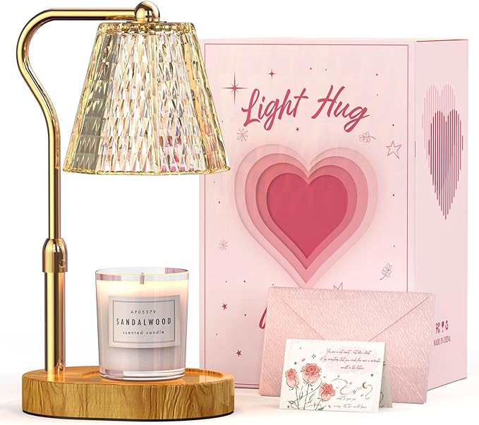 Candle Warmer Lamp with Timer Dimmable Gifts for Women, Adjustable Height Wax Warmer Lamp for Scented Candles, House Warming Gifts for New Home Modern Farmhouse Decor