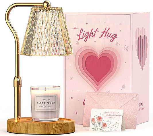 Candle Warmer Lamp with Timer Dimmable Gifts for Women, Adjustable Height Wax Warmer Lamp for Scented Candles, House Warming Gifts for New Home Modern Farmhouse Decor