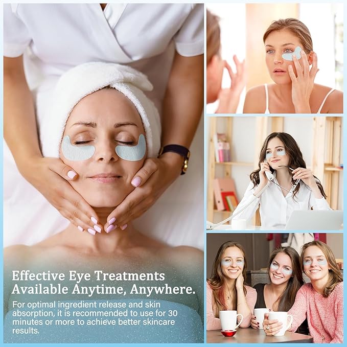 Under Eye Patches Masks - for Fine Lines with Collagen and Hyaluronic Acid, Dark Circles,and Fade Wrinkles, puffiness Smoothing Skin Care Treatment for Women and Men, (30 Pcs) white