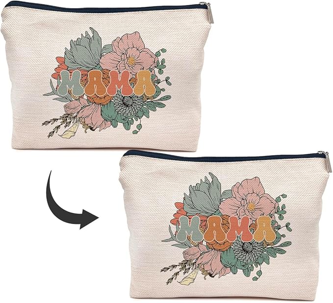 IWXYI Mama Mom Makeup Bags With Zipper - Travel Toiletry Gifts For Women