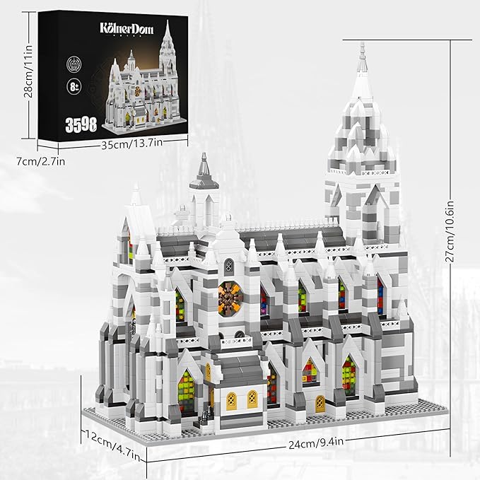 Miniature Building Blocks Cologne Cathedral Model Set (3598 Pieces) - Building Toys, Suitable for Children and Adults as Gifts