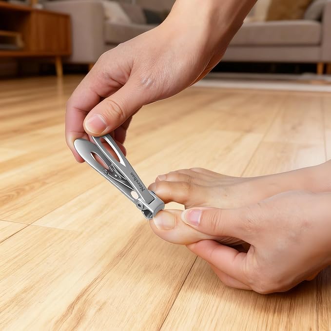 3-Piece Nail Clipper Set, Stainless Steel Fingernail & Toenail Clippers with Nail File, Compact Travel Case, Portable Grooming Kit for Toiletry Bag, Home Use, Men & Women