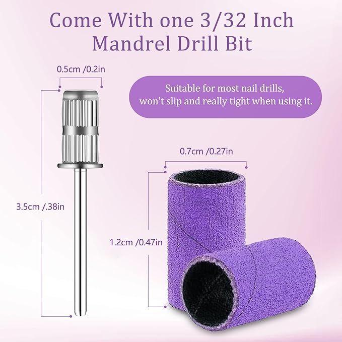 Electric Nail Drill Kit, Professional Cordless Electric Nail File for Acrylic Gel Dip Powder Nails Portable Nail Machine Kit Manicure Pedicure Tools Set with Nail Drill Bits Sanding Bands (Purple)