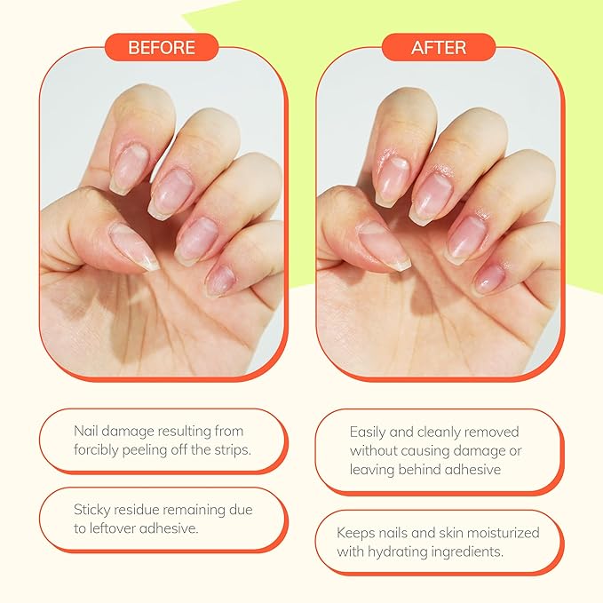 Heyhae Got To Go Remover - Semi-Cured Gel Nail Strip Remover | Non-drying Hypoallergenic Solution | Gentle and Moisturizing Acetone Free Formula