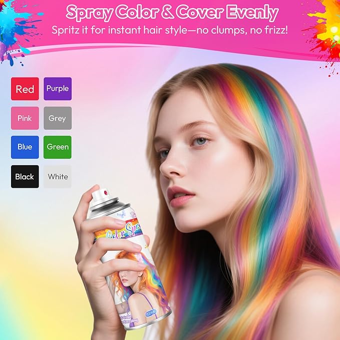 Blue Temporary Hair Color Spray for Kids & Women- Washable Root Touch Up Hair Dye, Non-Sticky Hair Wax for Christmas,Cosplay,Parties (120ML, Blue)