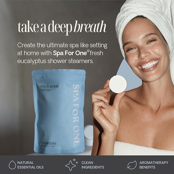 Shower Steamers Aromatherapy 10 Pack - Made in USA with Natural Essential Oils for Christmas Stocking Stuffers, Birthday Gifts for Women and Men, White Elephant, Self Care - Eucalyptus