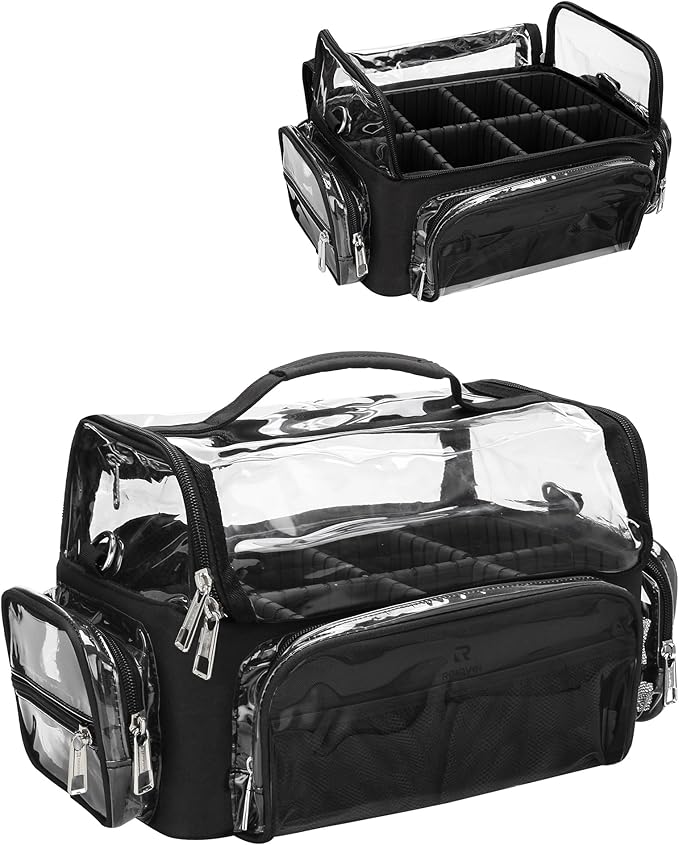 Makeup Brush Case, Extra Large Makeup Brush Bag XL Professional Makeup Artist Must Haves Travel Case with Stand Up Brush Slots Cosmetic Organizer Bag, Full Open Easy to Access, with Adjustable Strap